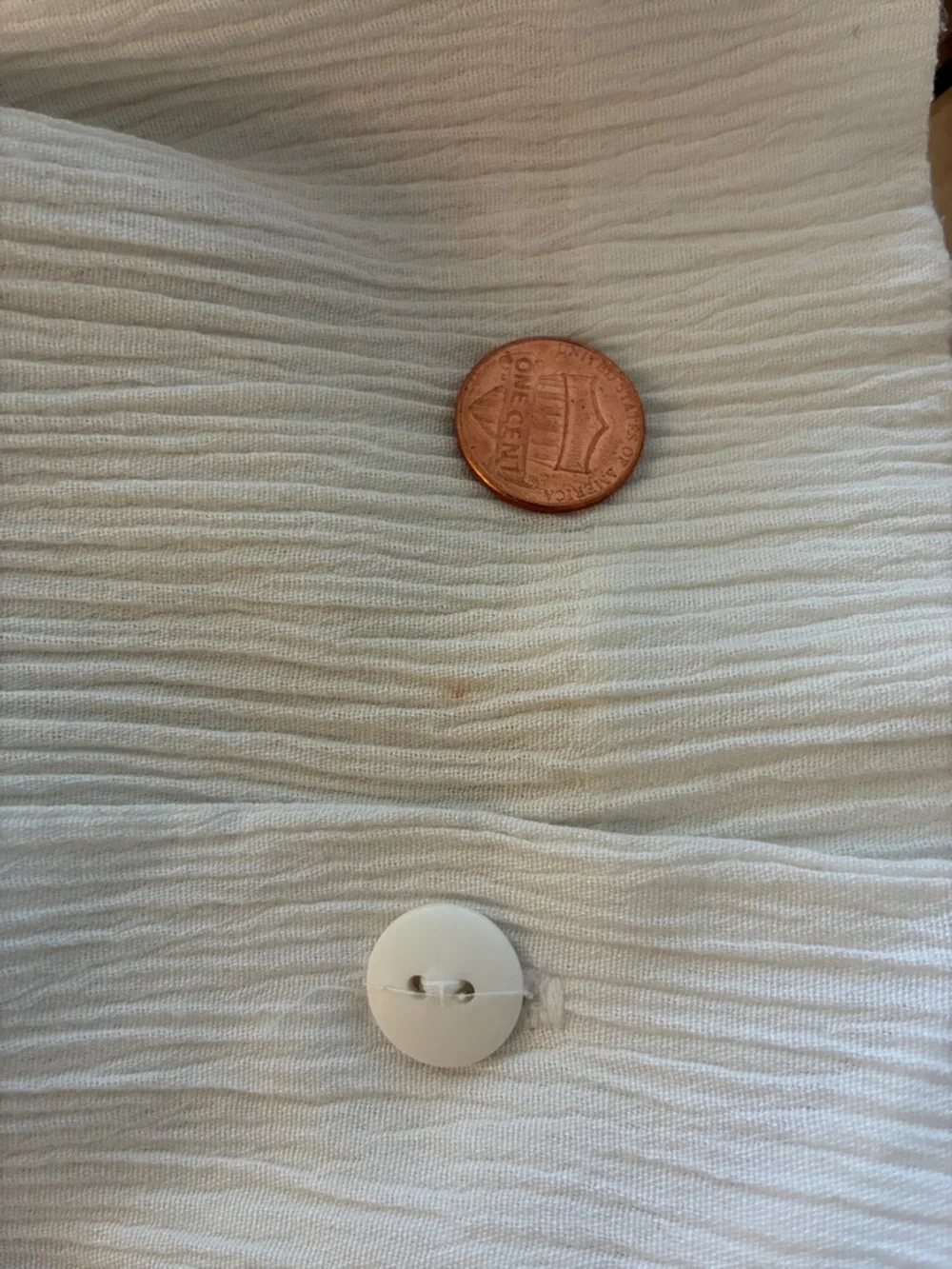 Vintage 80s 90s White Button Down Full Skirt sz 6 Gauze Pockets Minimal Coastal - Picture 5 of 5